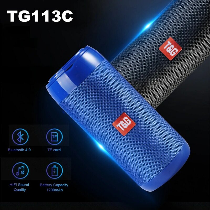 TG113C Column Portable Bluetooth Speaker With FM Radio TF Card AUX Wireless Loundpeakers TG Stereo Music Surround Bass Subwoofer