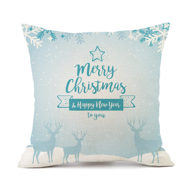 メリークリスマスパターン3Dプリントポリエステル装飾枕カバースロー枕カバー平方ジッパー枕ケース-3