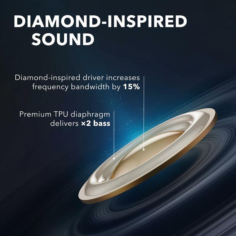 Anker Soundcore Liberty Air 2 TWS Wireless Earbuds, Diamond-Inspired Drivers, Bluetooth Earphones with 4 Mics, Wireless Charging