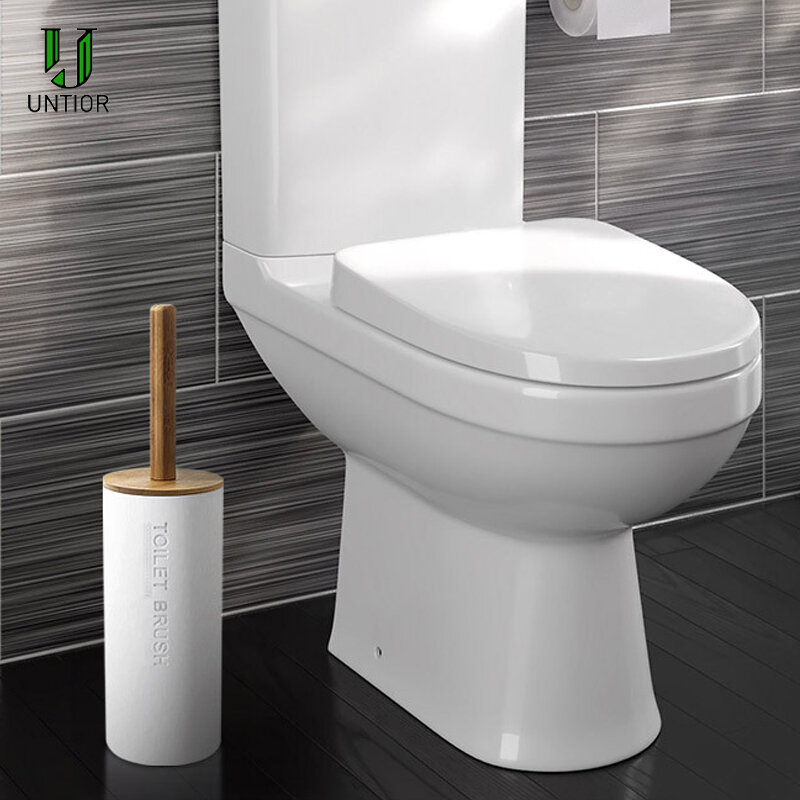 UNTIOR Bambus Badezimmer Zubehör Wc Pinsel Zahnbürste Halter Seife Dispenser Badezimmer Set Badezimmer Dekoration Zubehör