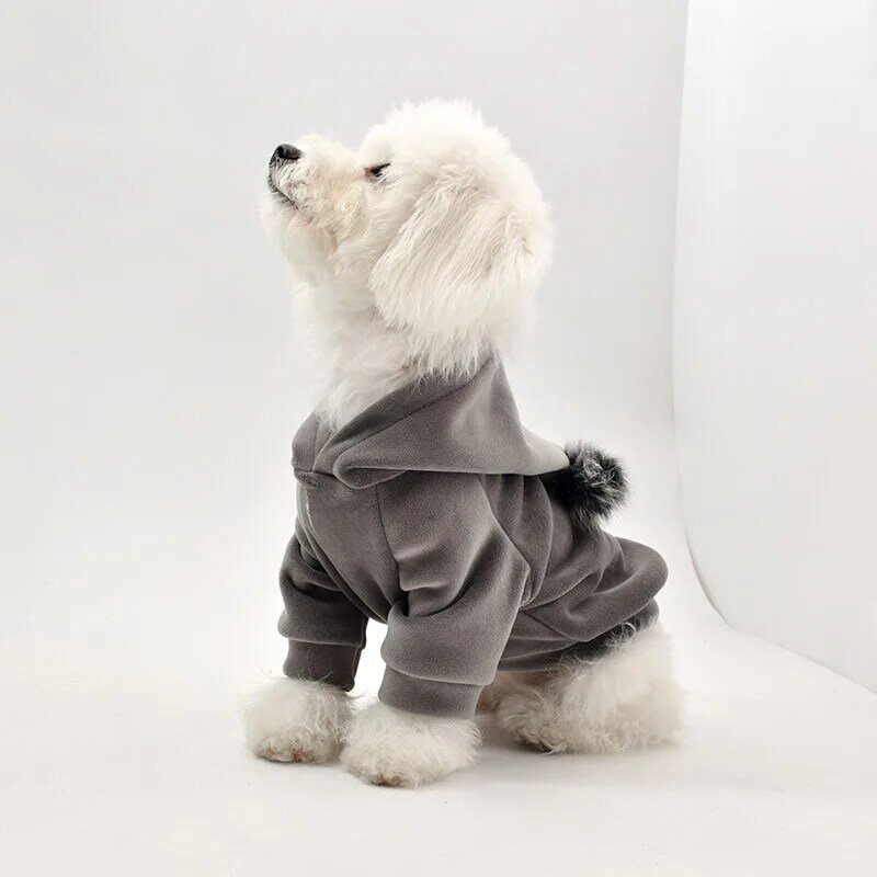 Ropa de otoño e invierno para perro, suéter con capucha para perros pequeños, ropa gruesa para mascotas