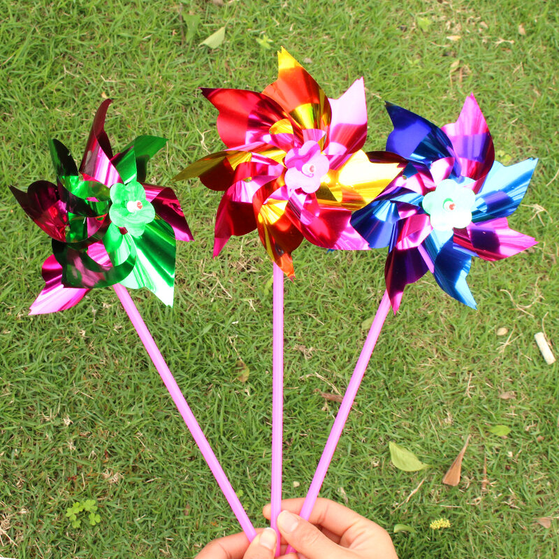 Moinho de vento plástico pinhel girador vento crianças brinquedo jardim gramado festa decoração brinquedo presente para meninos meninas do bebê