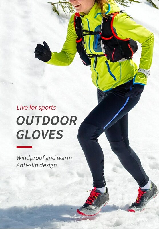 AONIJIE M55 Outdoor Warm Windproof Gloves Soft Cashmere Lining Winter Thermal Touchscreen Flip gloves For Cycling Running Ski