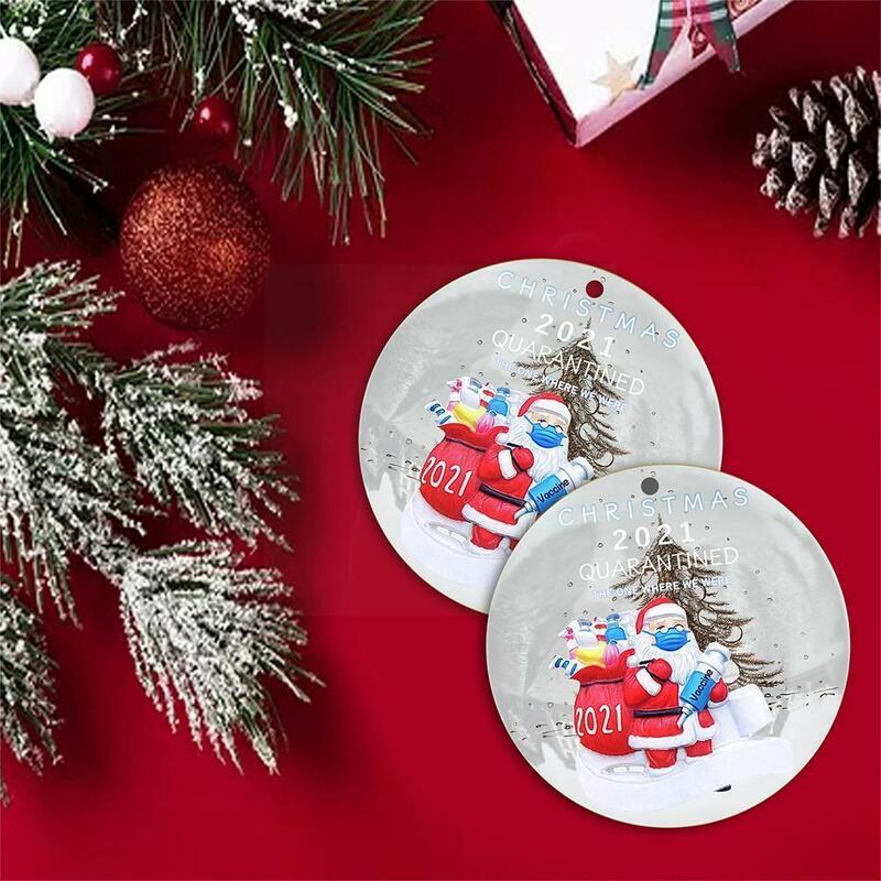 1 шт. изолированное украшение Санта-Клауса, подвесное украшение из смолы, подвесное украшение, окрашенное дерево, новогодние и рождественск...