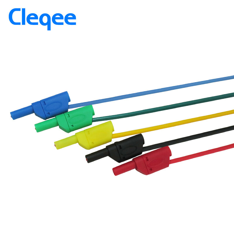 Cleqee-Cable de prueba suave P1050 para multímetro, conector Banana a Banana, 1M, 4mm, 5 colores