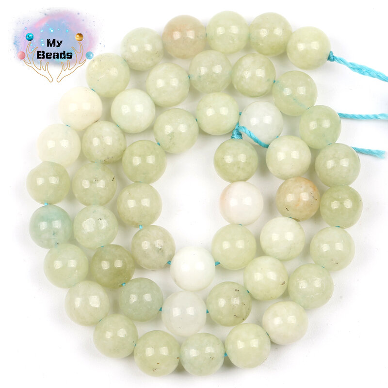 Perles rondes en pierre naturelle de Jade de préhnite pour la fabrication de bijoux, accessoires pour colliers et bracelets, 6-10mm, 15 pouces, vente en gros