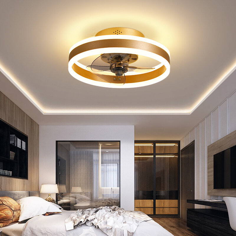 Simple Ceiling Fan Lamp with Remote Control Bedroom Dining Room Living Room Home Ceiling Lamp with Electric Fan Light Fixtures