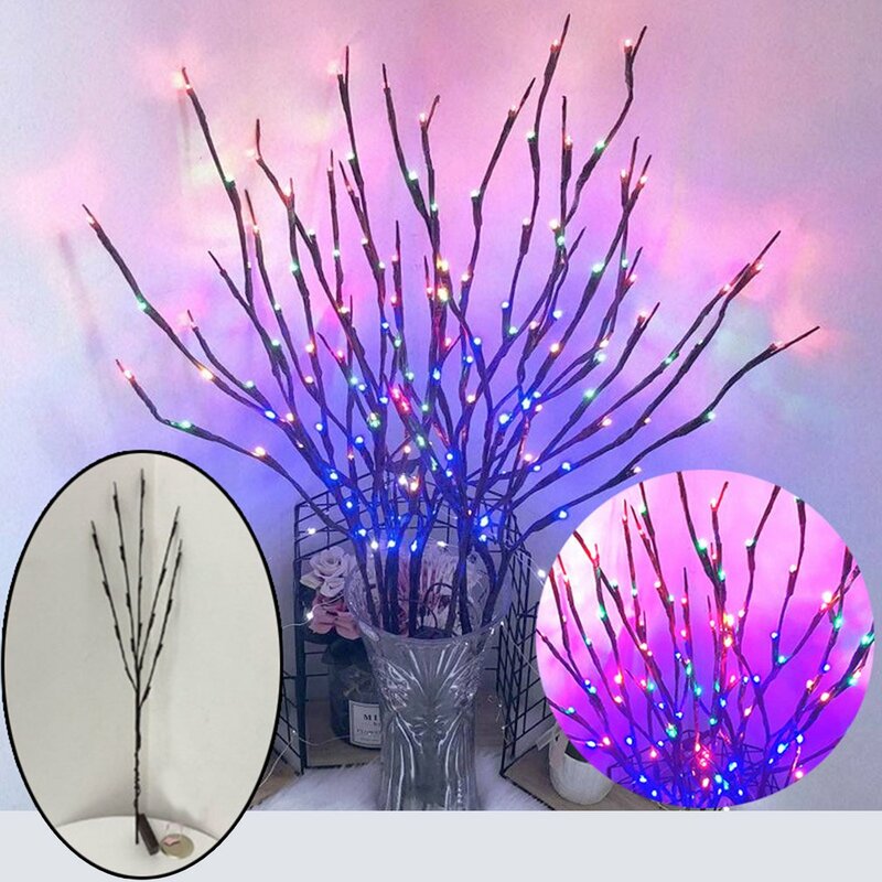 20 lâmpadas de festa em casa decoração led luz de fadas vaso flor ramo lâmpada floral luzes da corda decoração do jardim natal