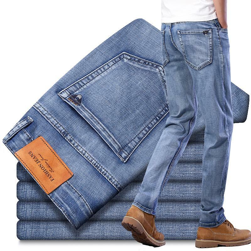 Jeans Uomo Regular Fit Pantaloni Estivi Primavera Elasticizzati Estate 2021