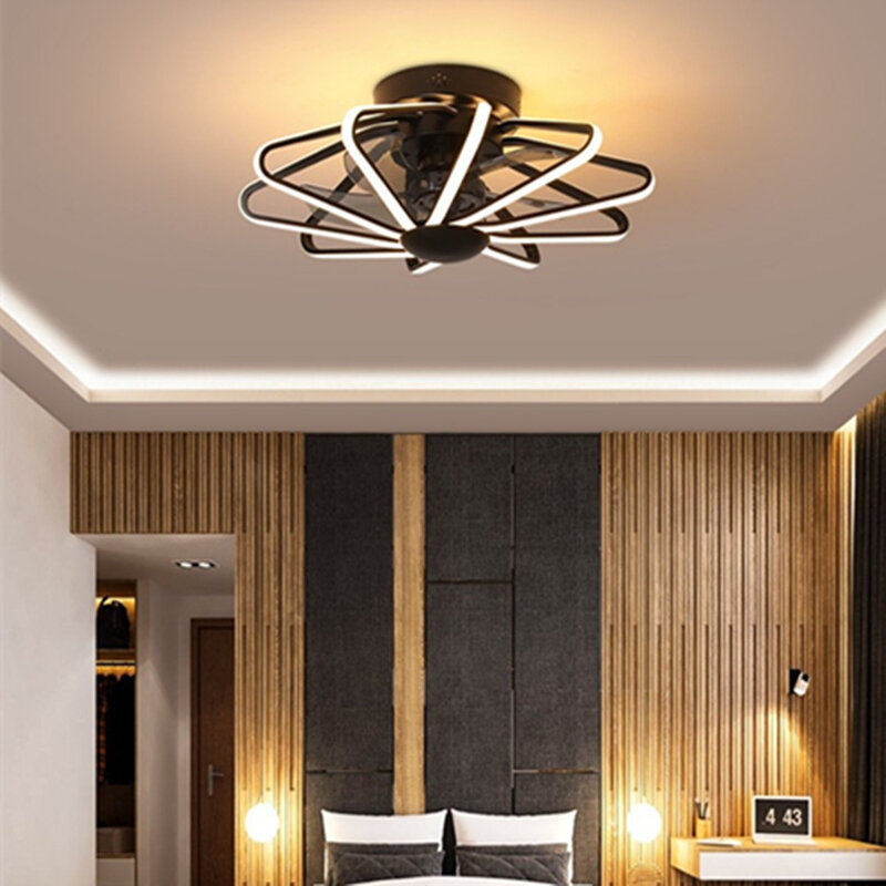 Ventilador de techo LED con Motor de cobre puro y control remoto, lámpara integrada para dormitorio, salón, lámparas de habitación, AC220V
