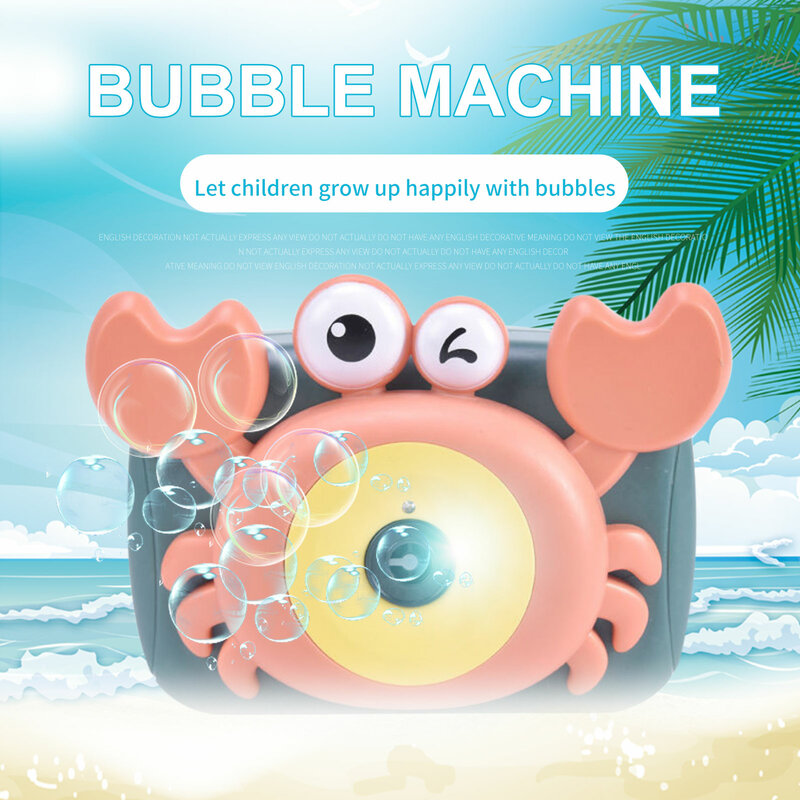 Giocattoli automatici per macchine a bolle granchio senza perdite macchina fotografica carina soffiatore di bolle con luci musica sapone pistola a bolle giocattoli da esterno per bambini