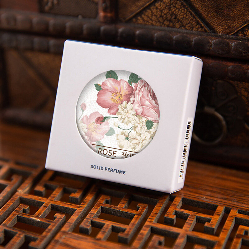 15g Portable Case Rose /Peony /Lotus/Sakura/Lavender Women Retro Scent Fresh And Elegant For Women Solid Perfume Body Aroma Gift