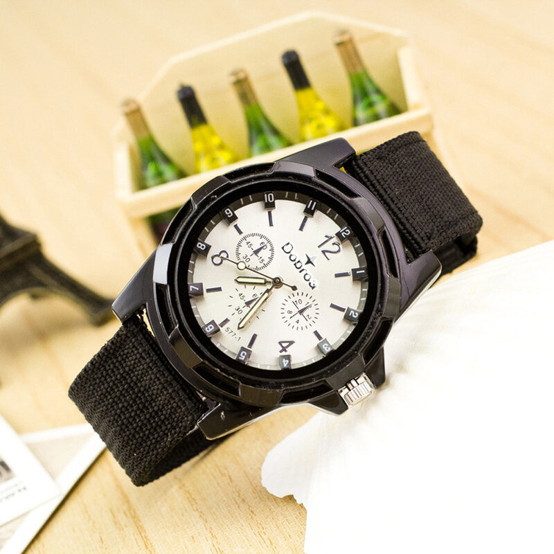 ผู้ชายกีฬานาฬิกาเข็มขัดผ้าใบนาฬิกา Analog นาฬิกาข้อมือนาฬิกา Relogios Masculino Erkek Kol Saati Zegarek Dropshipping Q