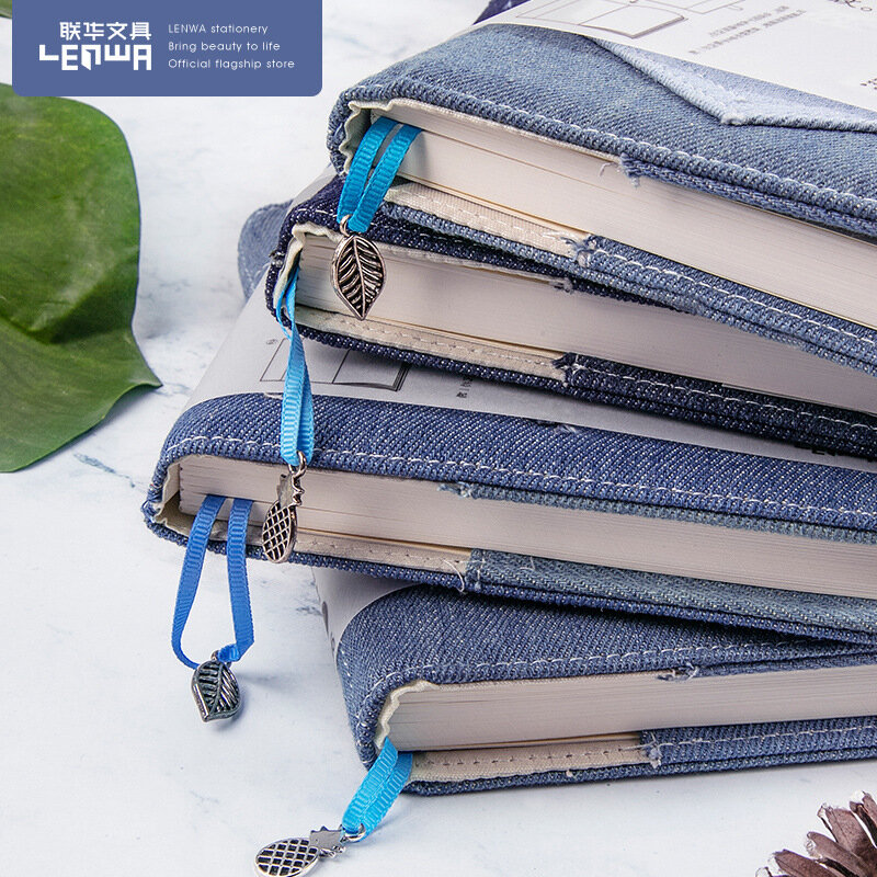 Creative Trend Japanese Style Diary Notebook Denim Faux Leather B6 Notepad Creative Planner Byllet Journal