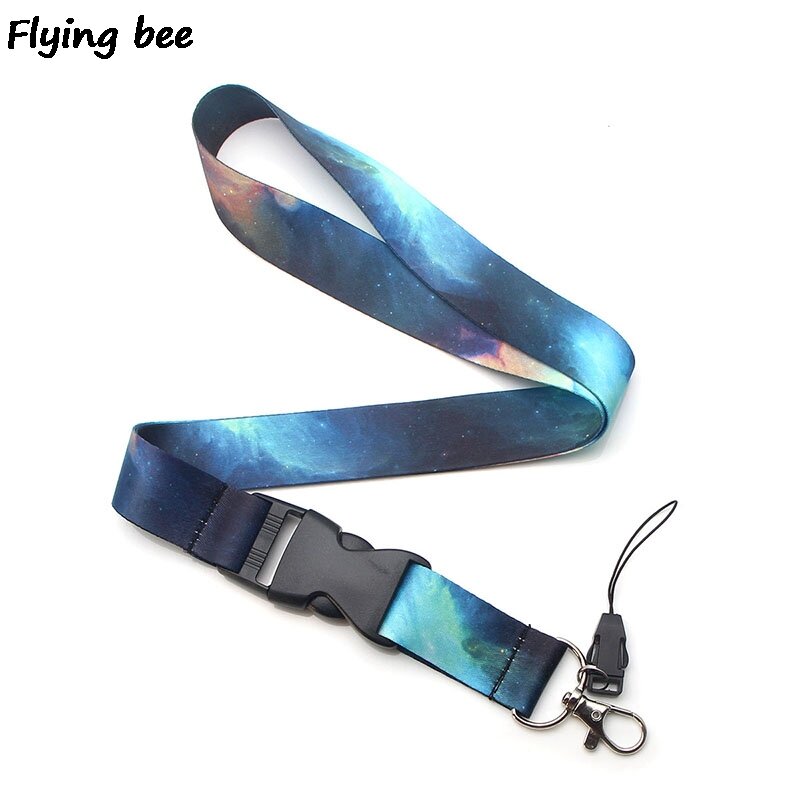 Flyingbee Прохладный звездное небо шнурок телефон веревочные брелоки шнурок для ключей ID карты Мультяшные шнурки для мужчин женщин X0388