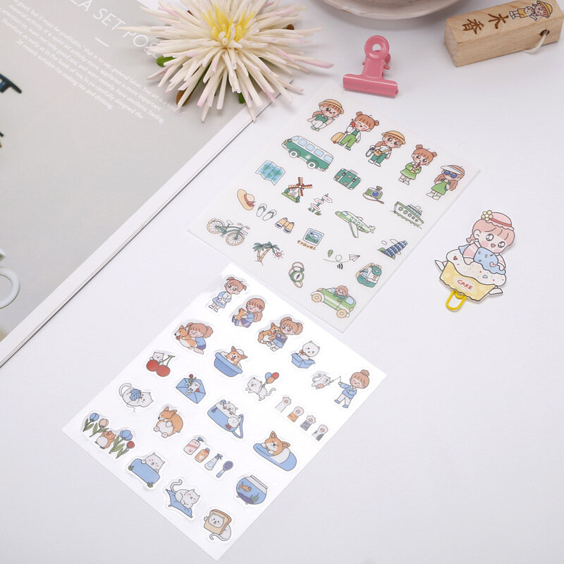2Pcs Washi Tape Kawaii Cartoon Scrapbooking carta adesiva decorativa giapponese creativo cancelleria scuola adesivo sonno