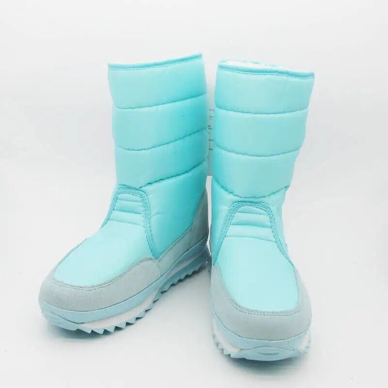 ¡Novedad de 2019! Botas de nieve antideslizantes para Mujer, zapatos térmicos impermeables, con Plataforma, color blanco y negro, Invierno