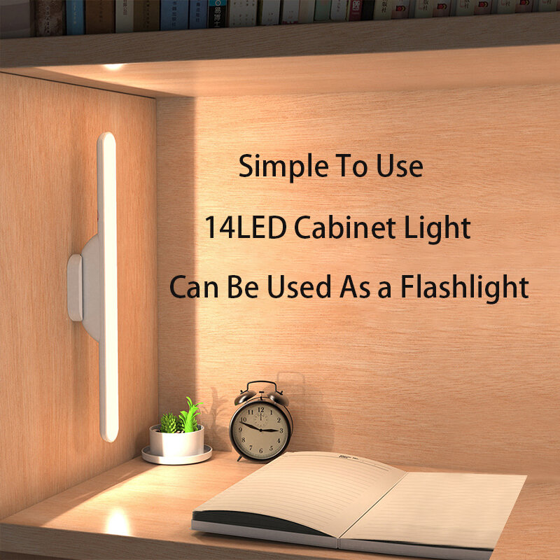 14 leds luz do armário de toque para ajustar ligth armário armário cama lâmpada led sob armário luz da noite para armário escadas cozinha