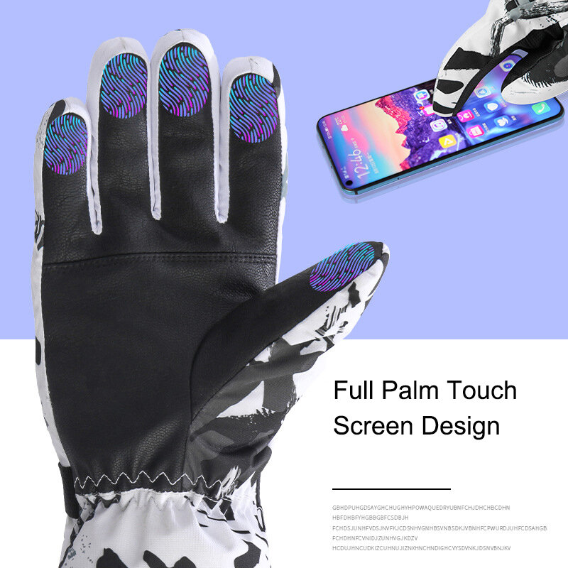 Перчатки Лыжные унисекс, с флисовой подкладкой, для сенсорного экрана, сверхлегкие, водонепроницаемые
