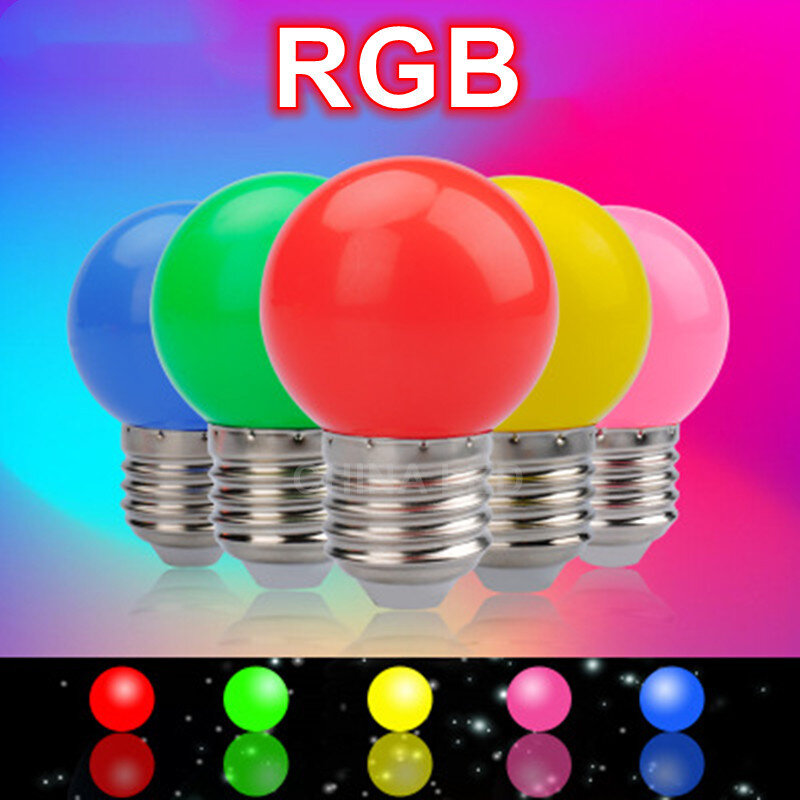 Ampoule LED colorée E27 B22 5W 220V, 1 à 10 pièces/lot, boule de Golf à économie d'énergie, rouge, bleu, vert, blanc, jaune, rvb