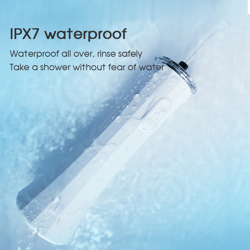 Boi-irrigador bucal recargable para adultos, dispositivo eléctrico inteligente IPX7 con 5 modos de chorro de agua, cuidado de las encías, diseño de lente extraíble, 300ml