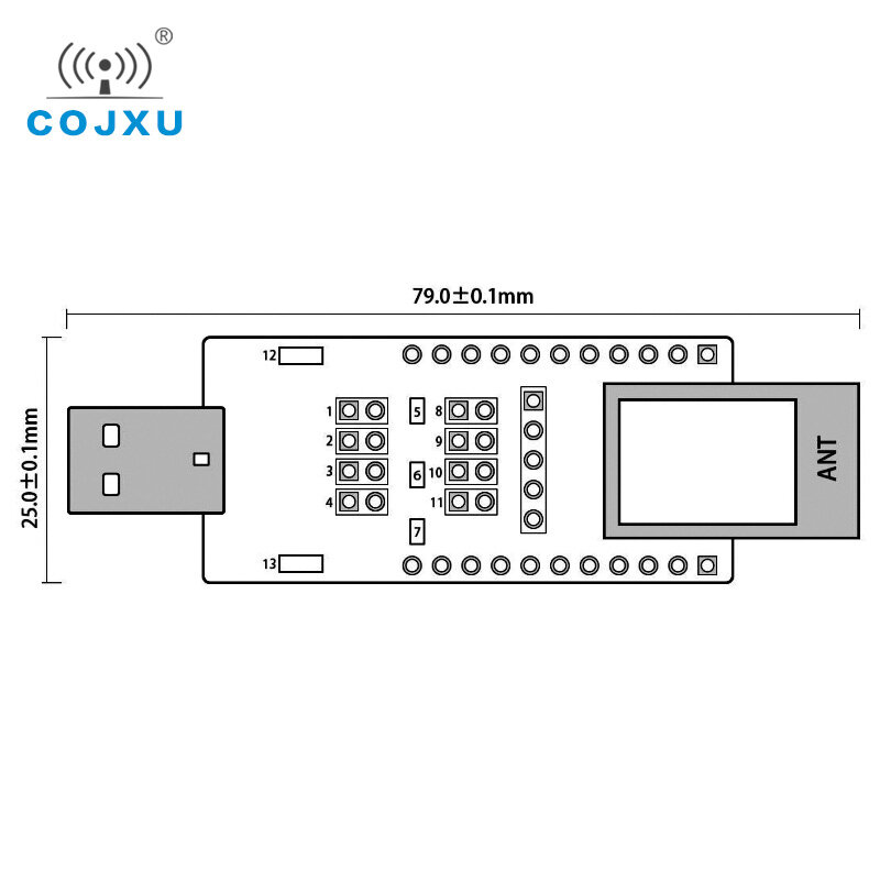 USB-TTL Serial Port Test Boardใช้สำหรับ3.3Vหรือ5V UARTโมดูลไร้สายE18-TBH-27สำหรับE18-2G4Z27SI