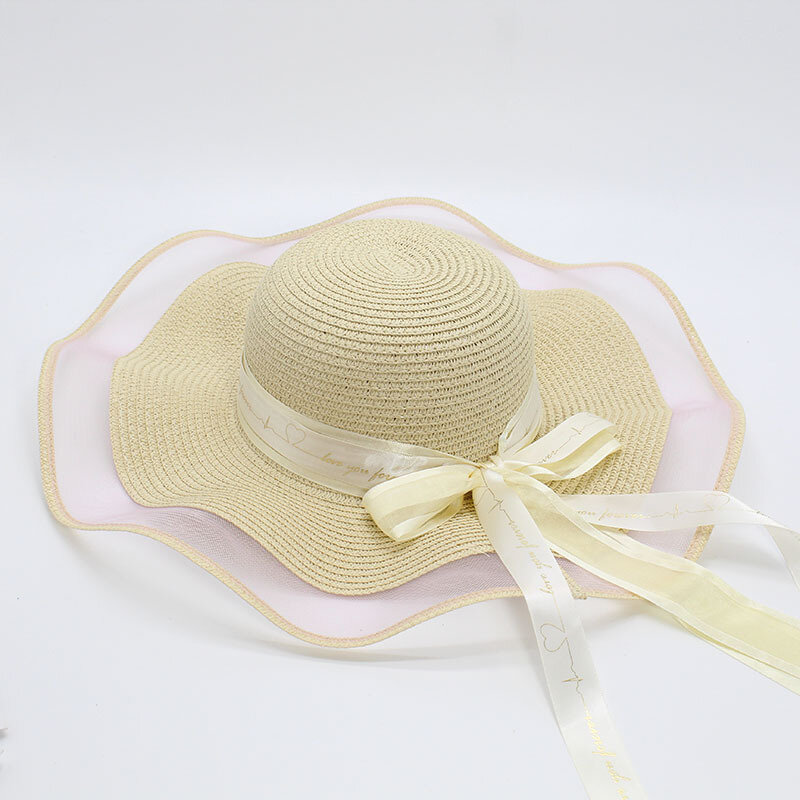 Novo verão feminino chapéu de sol arco palha chapéu de cowboy viseira temperamento chapéu de palha plana do mar das mulheres praia férias lazer protetor solar chapéu