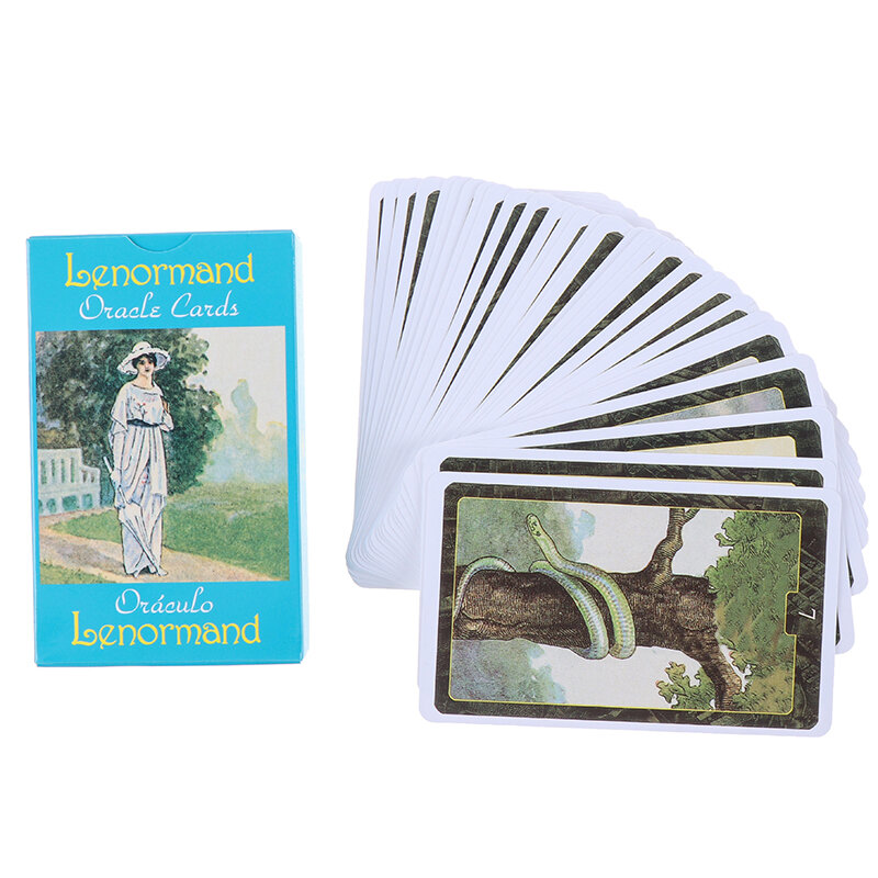 2020 lenormand oracle cards deck durável tarô cartas orientação adivinhação destino jogo de tabuleiro para mulher com um manual de papel inglês