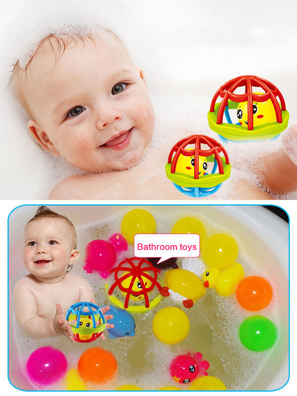 Grzechotki dla dzieci zabawki dla niemowląt mała piłka z dzwonkami grzechotki chwytanie mobilna zabawka ręcznie pukanie grzechotka hantle wczesna edukacja zabawka dla dziecka