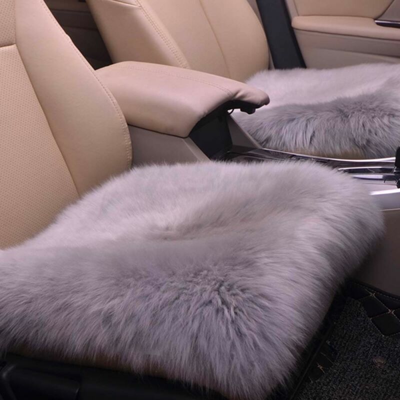 Long Wool Car  Mat Cushion Sheepskin Cover Winter Soft Warm Chair Pad Car Wool Cushion Winter Car Wool Cushion