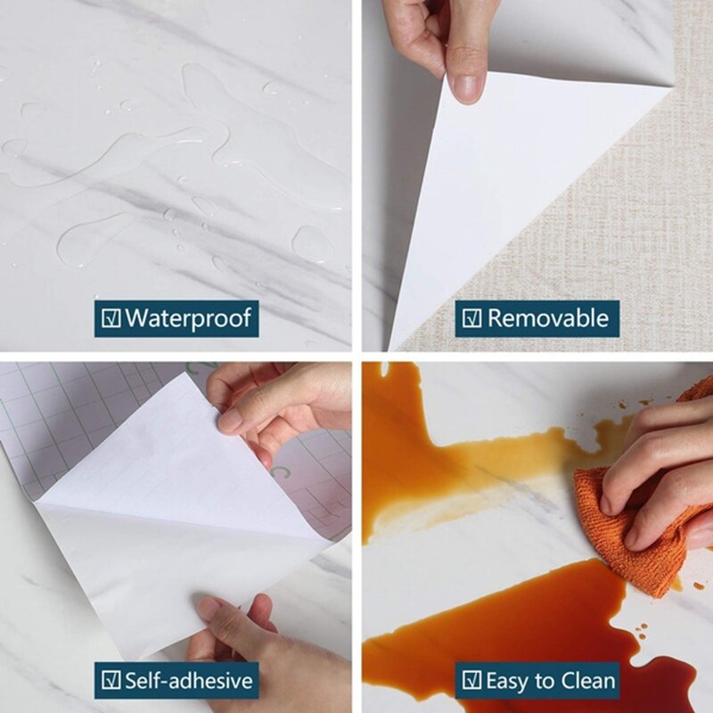 جديد الحديثة المطبخ ملصقات مقاوم للماء oil proof الكلاسيكية الرخام نمط ملصقات جدار حماية سطح المكتب قطعة واحدة ذاتية اللصق