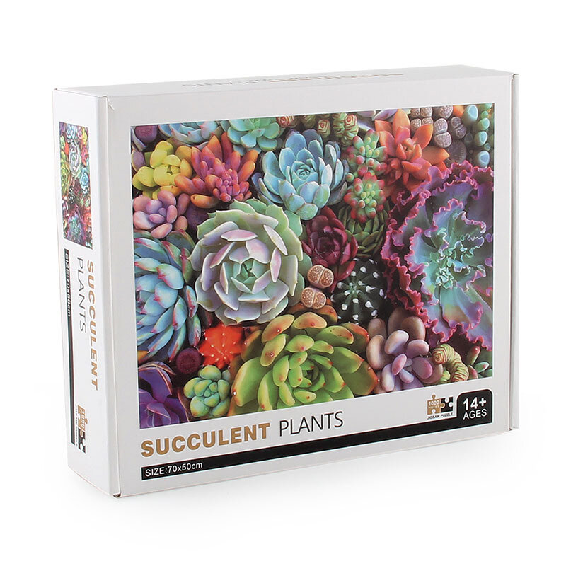 즙이 많은 식물 성인을위한 지그 소 퍼즐 1000 조각 DIY 퍼즐 교육 게임 어린이를위한 스트레스 완구 홈 인테리어 선물