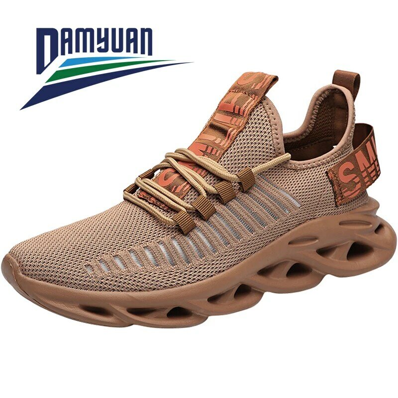 Damyuan 2020 nwe tênis de corrida à moda rendas até confortáveis tênis masculinos de verão antiderrapante wear jogging sapatos masculinos