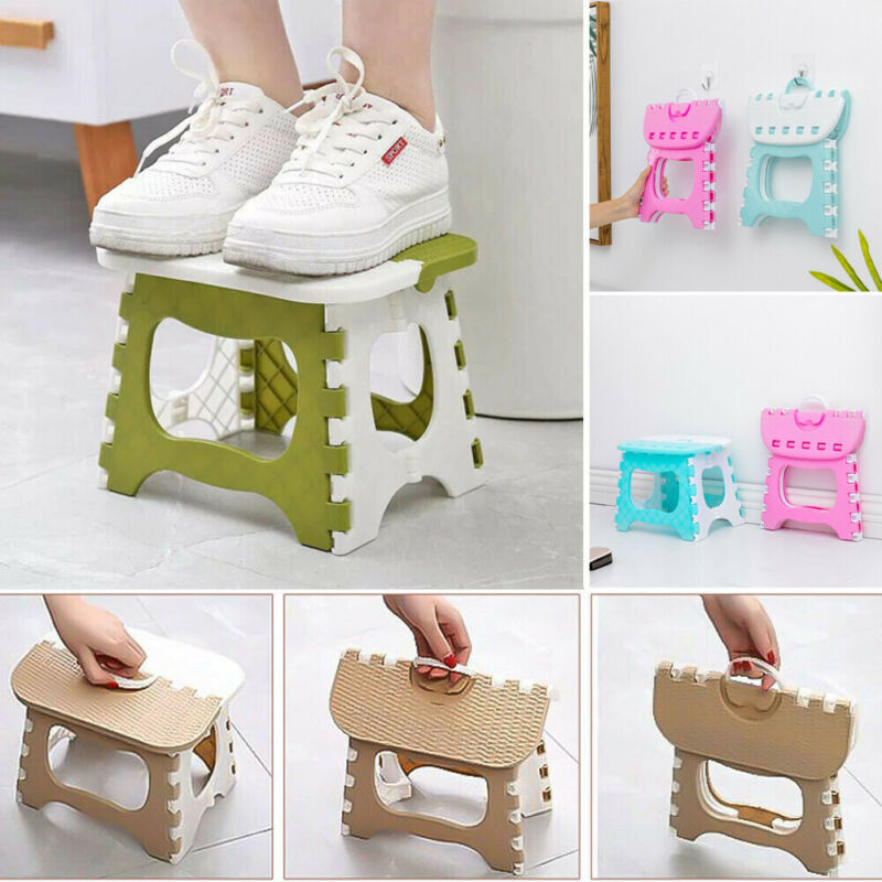 Folding Stool Camping Chair Seat for Fishing Plastic Portable Step Stool Home Train Outdoor Indoor Camping Foldable Kids Chair