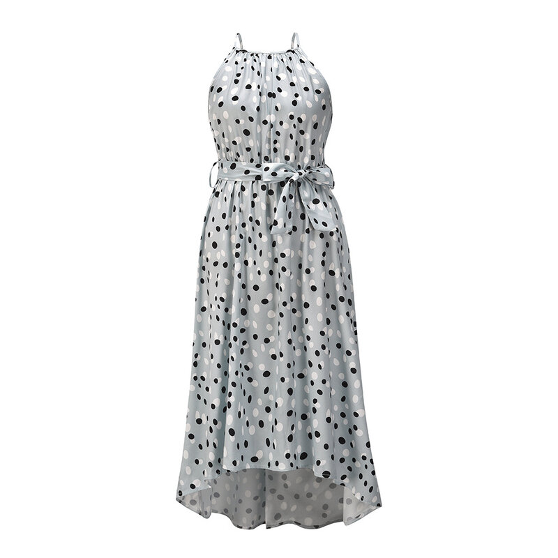 Yg-vestido con estampado de lunares para mujer, falda con tirantes de longitud media irregular, estilo bohemio, para primavera y verano, 2021