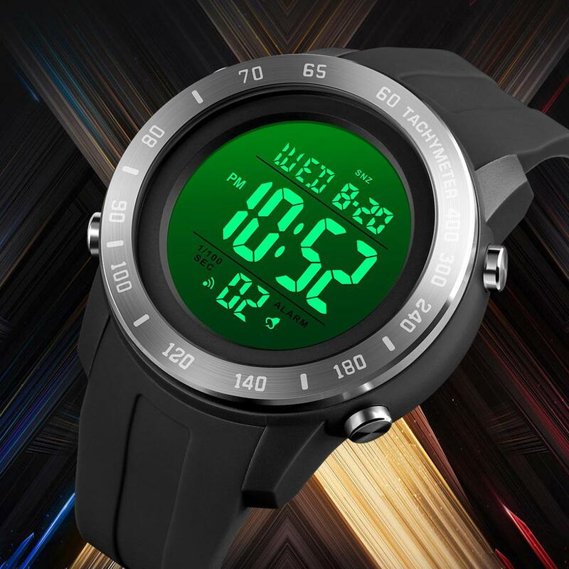 SKMEI 패션 LED 디지털 시계 남자 방수 날짜 군사 스포츠 고무 쿼 츠 시계 알람 스포츠 디지털 시계 reloj hombre