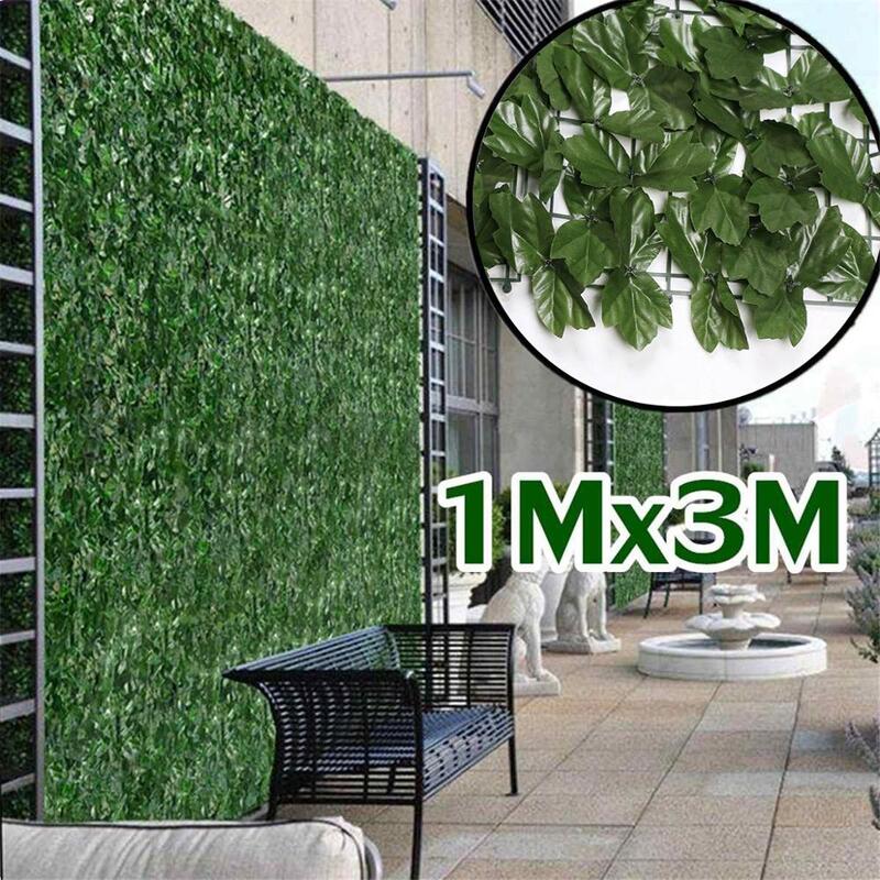 1 × 3メートル植物壁人工芝生つげヘッジ庭裏庭家の装飾シミュレーション草芝敷物芝生屋外花の壁