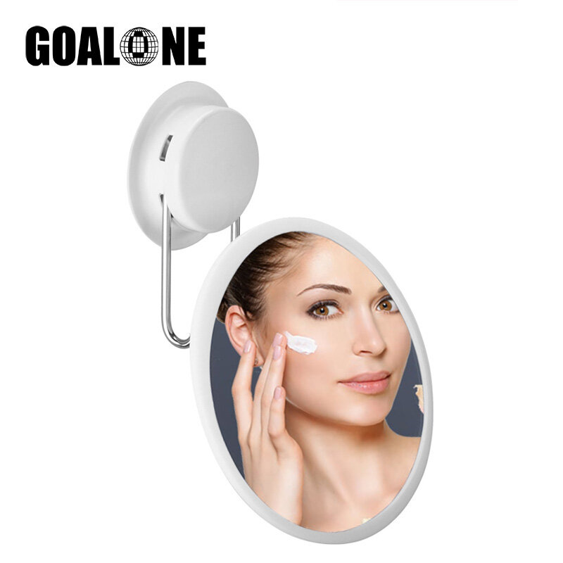 GOALONE Wall Mount Shower Mirror Suction Cup Swivel Round Makeup Mirror Detachable Shaving Mirror No Drill Bathroom Accessories