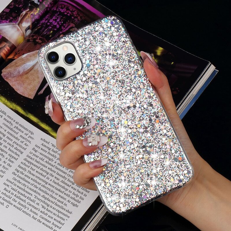 Luxury Glitter Sequins Soft Shockproof Silicone Case Cover for IPhone 11 Pro Xr Xs Max X 8 7 Plus 6 6s 5 5s SE 2020 12 Mini