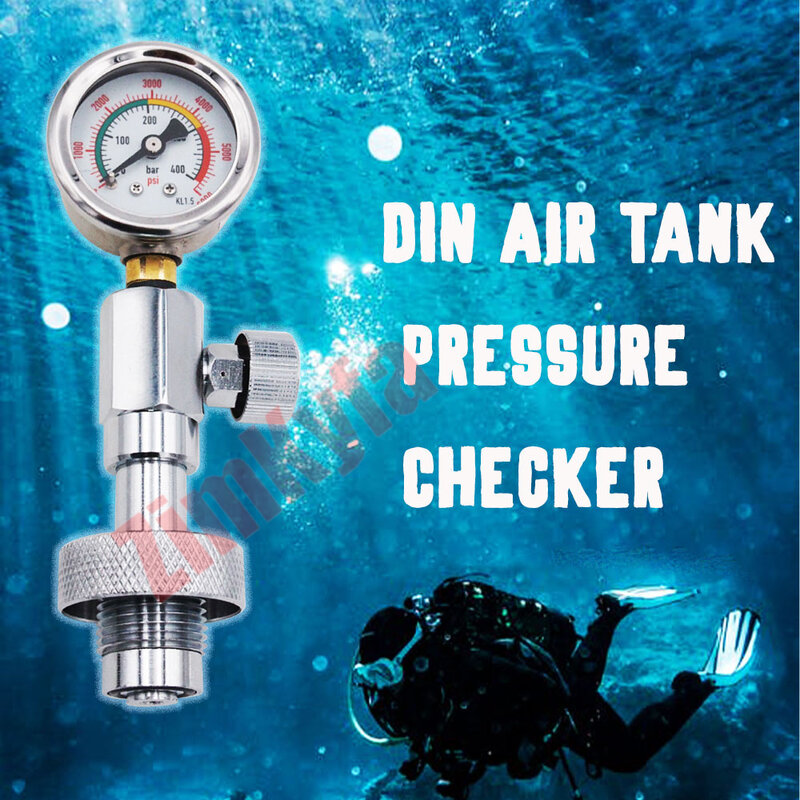 Medidor de pressão para tanque de ar de mergulho, monitor din 232/300 bar com 40mpa/6000psi