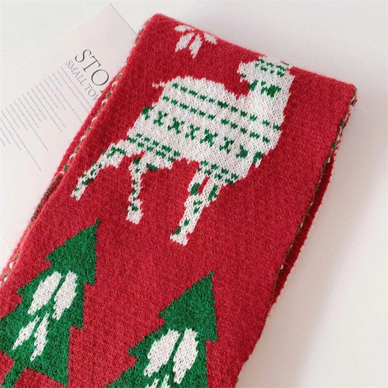 เด็กคริสต์มาสผ้าพันคอเด็ก Elk ถักผ้าพันคอเด็กฤดูหนาวที่อบอุ่นหนา Neckerchief ของขวัญคริสต์มาสสำหรับชายหญิง