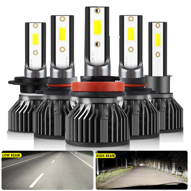 Led H7 Lampu H11 Mobil H1 H4 Sepeda Motor Lampu 9005 9006 High Beam 9012 Baik Cahaya 12V Lampu 12000LM Kompatibel 99% Mobil
