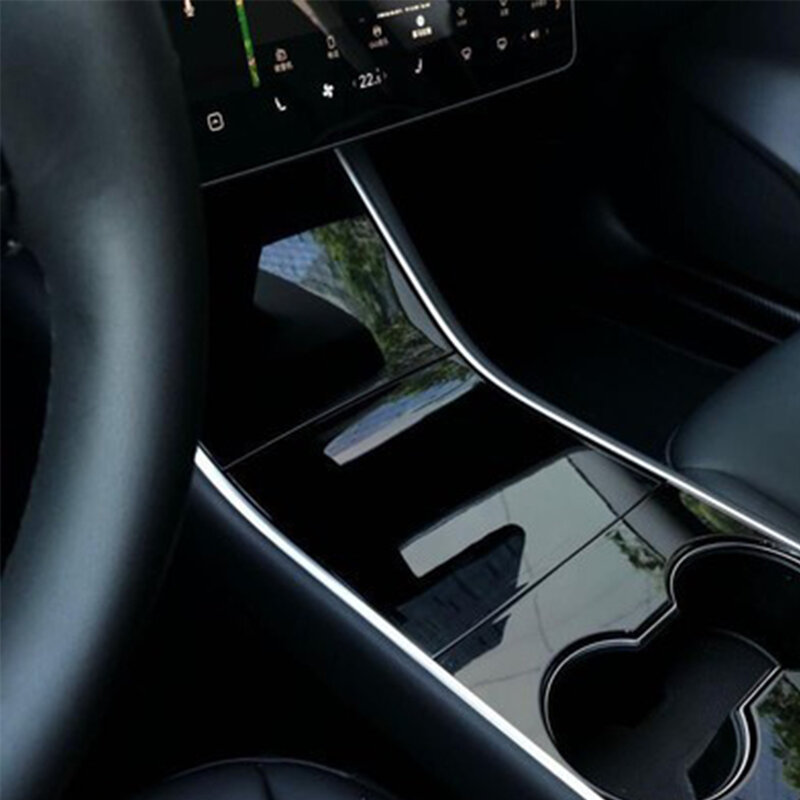 Tesla รุ่น3คอนโซลกลาง TPU สติกเกอร์รูปลอกสำหรับรุ่น Y Central ตกแต่งกันน้ำและ Anti-Scratch Model3Y ฝาครอบ