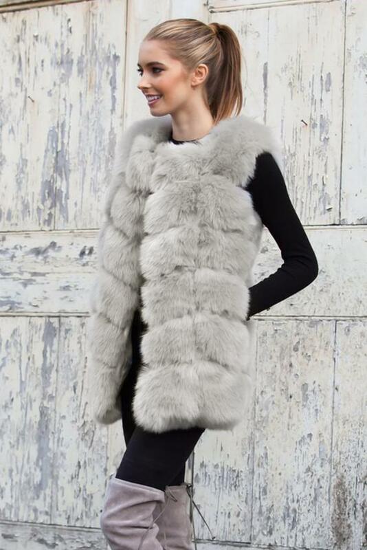 ฤดูใบไม้ร่วงและฤดูหนาวหนา2021สี Faux Fur Coat เสื้อกั๊กและขนสัตว์เสื้อแขนกุด All-Match Warm เสื้อกั๊กผู้หญิง
