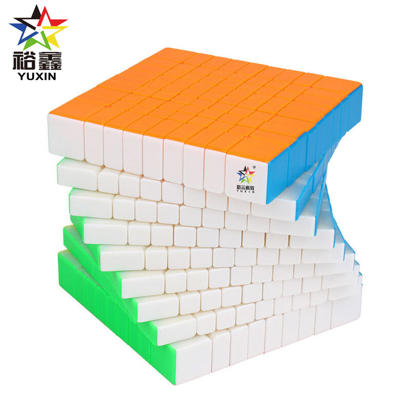 Yuxin cubo mágico profissional 9x9x9, cubo quebra-cabeça sem adesivos, brinquedo educacional para crianças
