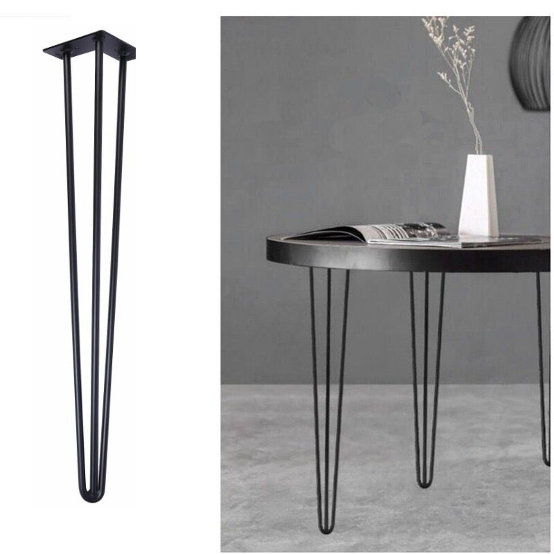 Perna de mesa simples de ferro sólido, 4 peças, 71cm, suporte de mesa em forma de u, fornecimento de fábrica, pernas de móveis diretas