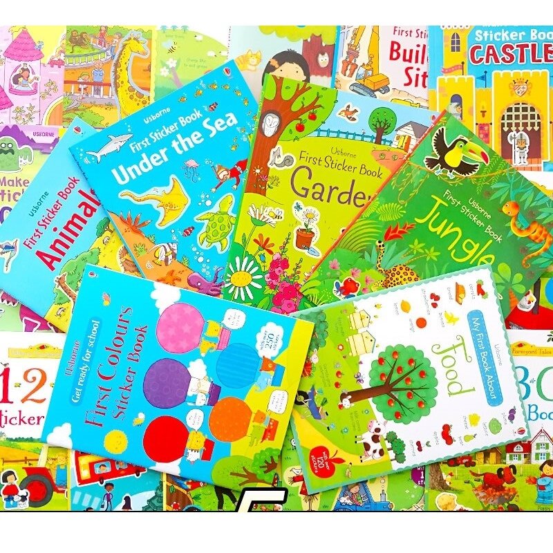 A4 size Children Scene Sticker Book  Baby English Book  Story Telling for Preschool Early Learning Travel Reading