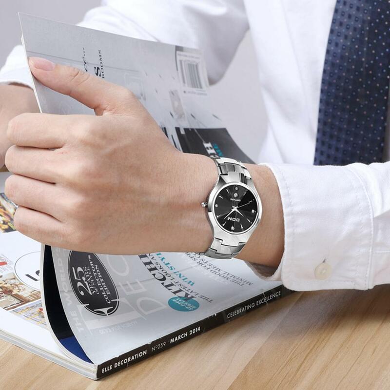 DOM – montre-bracelet de luxe en acier tungstène pour hommes, étanche à 30m, miroir saphir, à la mode, W-698-1M