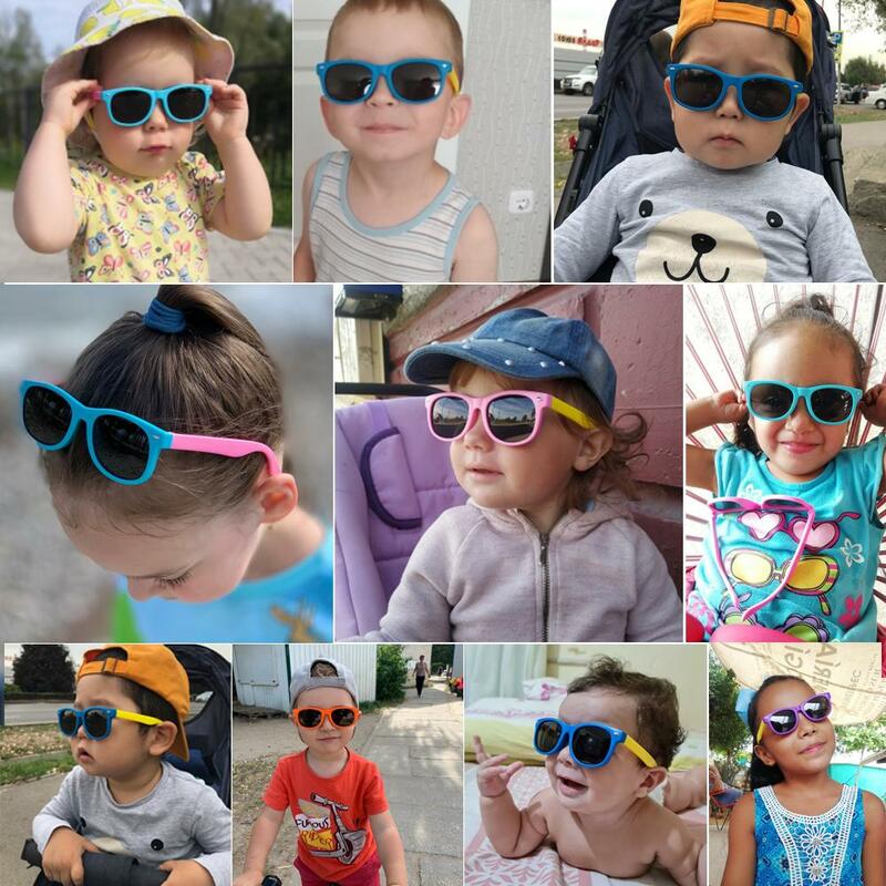 Lunettes de soleil polarisées en Silicone pour enfants, stylées, flexibles, pour garçons et filles, UV400 Oculos