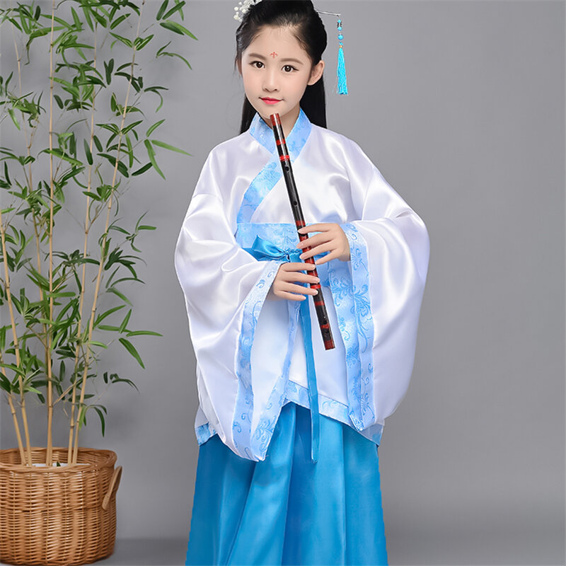 Oriental เครื่องแต่งกายเต้นรำสำหรับเด็กจีนโบราณแบบดั้งเดิม Hanfu หญิง Fairy เทศกาลปีใหม่ Tang ชุดว่ายน้ำ ...